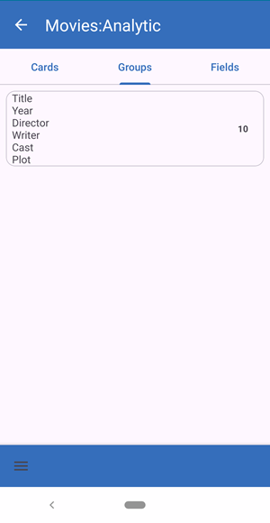 Analytics grouped view